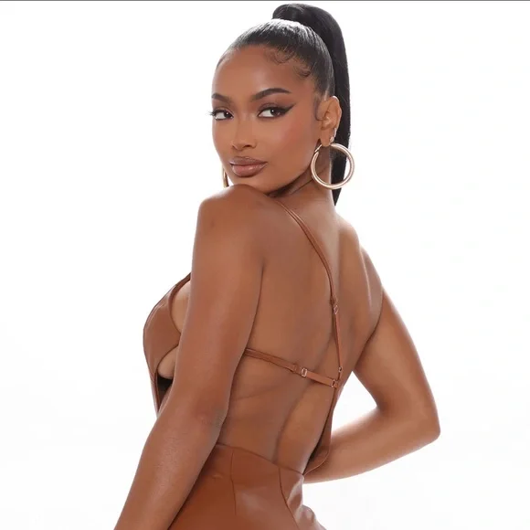 Fashion nova Faux Leather Jumpsuit M - Picture 4 of 5